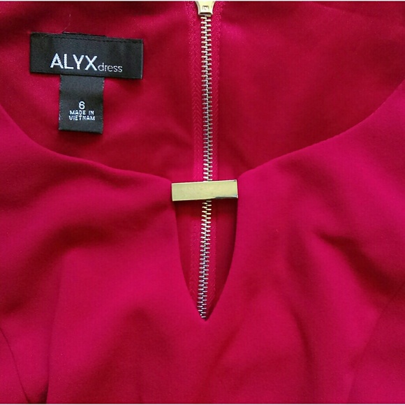 Bright Red Fancy Professional Business Dress - Picture 3 of 6